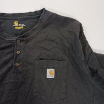 Carhartt K84 BLK Men's Black Cotton Pocket Short Sleeve Henley Shirt Sz 3XL Tall image 11