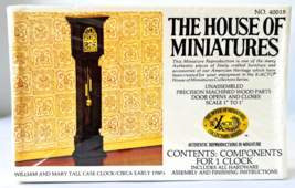 House of Miniatures Kit #40018 1:12 William and Mary Tall Case Clock Early 1700s - $10.69