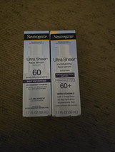 2 Pc Neutrogena Sheer Moisturizing Face Serum Lotion w/ SPF 60+ 1.7oz (Y... - $21.05