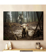 Jesus Running After a Lost Lamb, Jesus Lamb of God Gift for Jesus Christ... - £18.05 GBP+