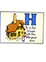 Cavallini Letter H Framable Nursery Art 1930s Repro Alphabet Flash Card - £7.76 GBP