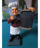 CERAMIC COOK WITH BOARD CHRISTMAS DECOR 14&quot; chef ORIGINAL ^^^ - $75.23