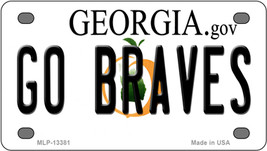 Go Braves Georgia Novelty Mini Metal License Plate Tag - £11.75 GBP