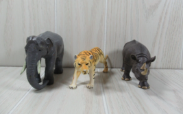 Battat Terra elephant rhino tiger safari animal figures toys pvc plastic - £10.27 GBP