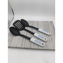 Set of 3 Nylon Utensils Solid Spoon Slotted Spatula Turner Flipper Black... - £11.75 GBP