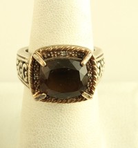 Vintage CCO 14k and sterling silver quartz and diamond ring - £119.28 GBP