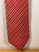 Striped ROBERT TALBOTT Silk Tie-Red/White Pointed Designer 3.25”W EUC - $10.49