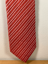 Striped ROBERT TALBOTT Silk Tie-Red/White Pointed Designer 3.25”W EUC - £7.84 GBP