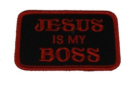 Jesus Is My Boss Religious Patch - Red And Blackr - Veteran Owned Business - £4.35 GBP