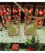6 Christmas Glasses - Four ~6&quot; Tall and Two ~4&quot; Tall.  Each with great p... - £7.16 GBP