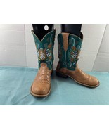 Ariat Women Shoe Brown Green 9B Leather Rodeo Day of the Dead Skull West... - $215.20