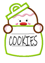 Gingerbread Man In Cookie Jar Christmas Applique Instant Download Right Here - £3.19 GBP