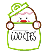 Gingerbread Man in Cookie Jar Christmas APPLIQUE INSTANT DOWNLOAD RIGHT ... - £3.27 GBP