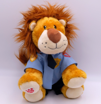 Build A Bear Huge Hearted Lion Plush Golden Brown Stuffed Toy Police Uniform - £19.46 GBP