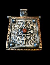 Antique silver Talisman, handmade silver Talisman vintage berber Jewish Coral hi - £175.38 GBP