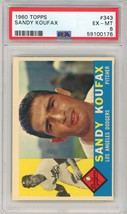 1960 Topps Sandy Koufax #343 PSA 6 P1313 - £210.90 GBP