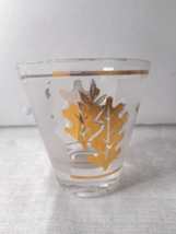 LIBBEY 4 oz Gold Autumn Leaf Barware Frosted Glass Replacement 2 3/4”T - 2 3/4”W - £7.02 GBP