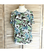 CHARTER CLUB Womens T Shirt Plus Size 2X Floral Short Sleeve 100% Pima Cotton - $13.81