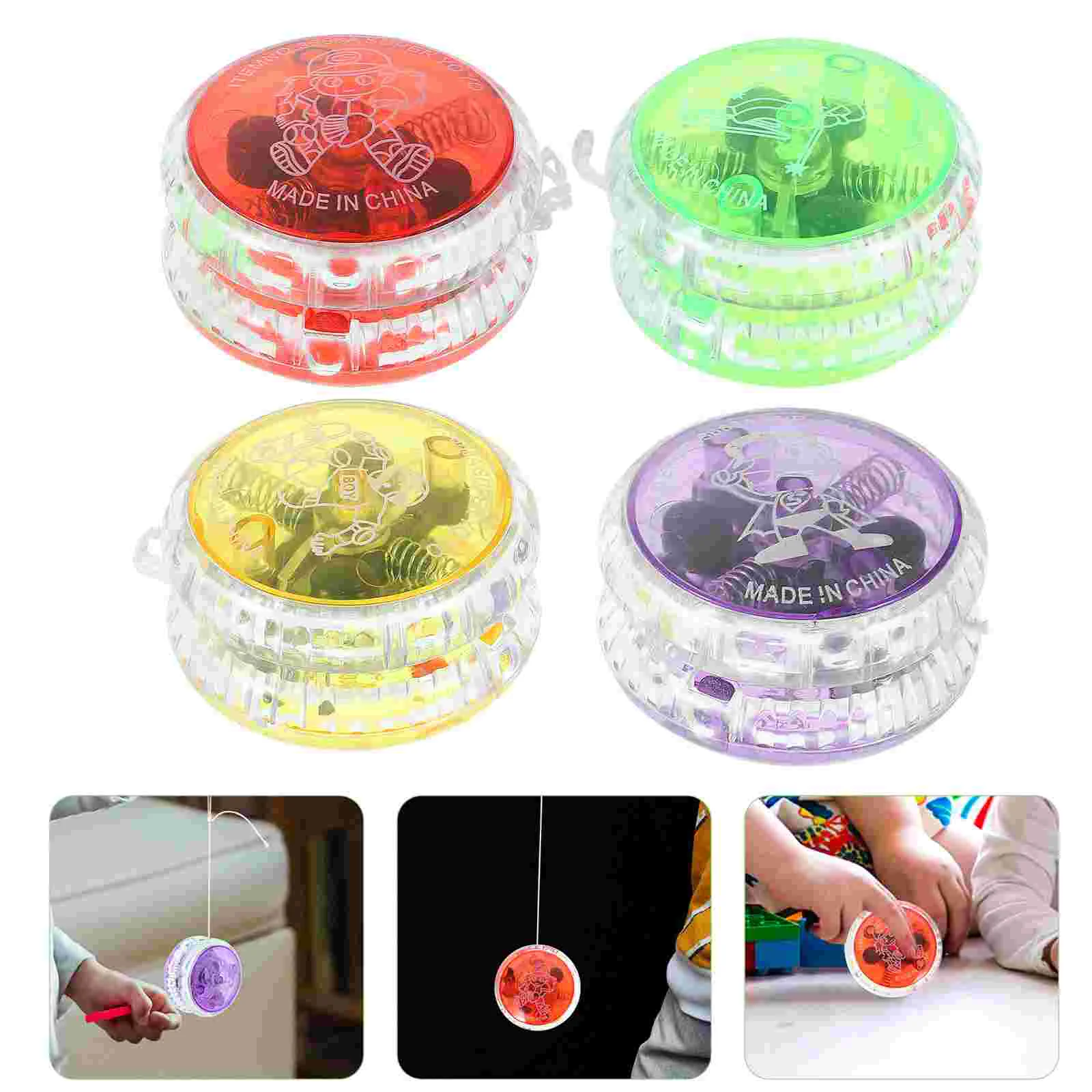 4 Pcs Glow Yo-yo Lovely Balls Kids Playset Fingertip Toy Funny Educational LED - £11.23 GBP