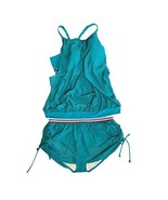 Cacique GREEN Mesh Ruched Bottom Blousy Top Built in Bra Tankini Sporty ... - $891.20 MXN