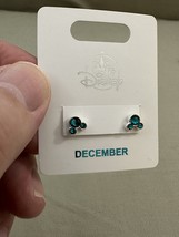 Disney Parks Mickey Mouse Faux Zircon December Birthstone Earrings Silver  Color image 2
