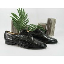 Davanzati Black Croc Leather Lace Up Oxford Loafer Shoes Size 13 - $164.08
