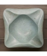 Vintage Art Pottery Ashtray Aqua Teal Seafoam Green Ceramic Matte Unmark... - $12.87