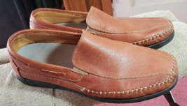 Men&#39;s Brazilian Shoes Sz 11E VTG tan leather moccasin loafers. - $35.70