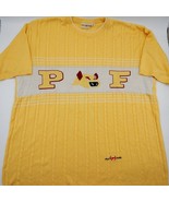 Phat Farm Yellow Cable Knit Shirt Sweater Dog Logo Short Sleeve XL - $24.99