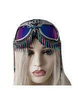 Rave Streampunk Burning Man Holographic Festival Skull Bull Head Spike H... - $58.00