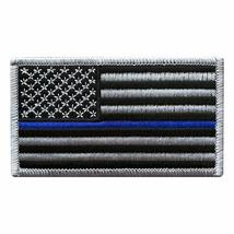 USA Flag Subdued Thin Blue Line Police Tactical Patch [3.5 X 2.0-Hook-BP7] - £5.39 GBP