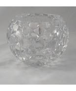 Shannon Designs of Ireland Irish Lead Crystal Quilted Rose Bowl Candle H... - $39.99
