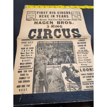 Ad for Hagen Brothers 3 Ring Circus Ephemera - Elephants, Clowns, Tigers - $46.31