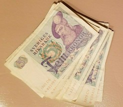 Schweden Menge von 10 Banknoten 5 Kronor von 1976 - 1983 VF - XF No Reserve - £44.50 GBP