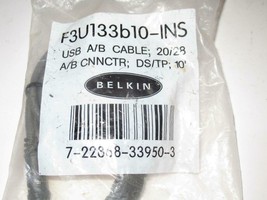 BELKIN - USB A/B CABLE - 20/28 A/B CNNCTR DS/TP - 10&#39; - NEW- M40 - £10.89 GBP