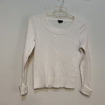 Talbots Women’s Sweater Large CREW Neck Long Sleeve Cream bEIGE Knit Pul... - £9.38 GBP