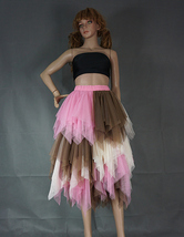 Black Red Tiered Tulle Skirt Outfit Women Plus Size Hi-lo Holiday Tulle Skirt image 12