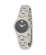 MOVADO Juro 0605032 Stainless Steel Black Dial Diamond Bezel Women's Watch - $995.00
