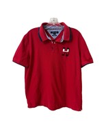 Tommy Hilfiger Custom Fit Red Polo Shirt Men’s Large “H” Embroidered Log... - $29.21 CAD