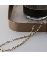 14K Gold over Real Silver Paper Clip Chain Necklace Women’s  size 20” Un... - €75,32 EUR