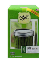 Ball Wide Mouth Lids With Bands for Mason Jar Canning, Box of 12, New - £11.67 GBP