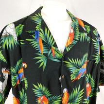 Pacific Legends Men Black Hawaiian Camp Shirt Exotic Birds Parrots USA Sz 4XL - £27.79 GBP