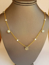 Labradorite necklace Silver Boho dainty Silver necklace with pearls Layering Gol - £44.10 GBP