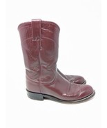 Justin Roper #L3068 Western Cowboy Red/Burgundy Leather Boots Women’s Si... - $26.73