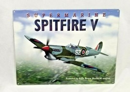 16&quot; Spitfire V marine military rolls royce MERLIN engine jet airplane STEEL sign - £56.26 GBP