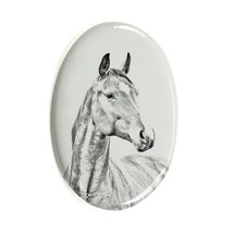 American Warmblood - Gravestone oval ceramic tile with an image of a horse. - £7.83 GBP