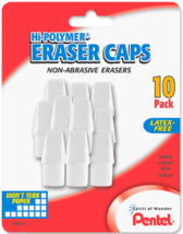Pentel High Hi Polymer &amp; Latex Free 10 Eraser Caps Pencil Tops Erasers ZEH02BP10 - £14.29 GBP