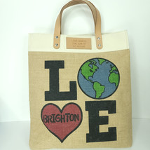 Brighton Love The Earth Tote Bag Purse Shopper 100% Jute Canvas NEW No Tags - $29.69