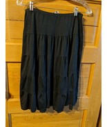 Kiwi Tiered Black Skirt size M Medium Elastic Girls Stretchy - £11.78 GBP