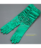 Gathered Shiny Stretch Satin Dress Gloves Adjust the Length- Various Colors - €16,49 EUR